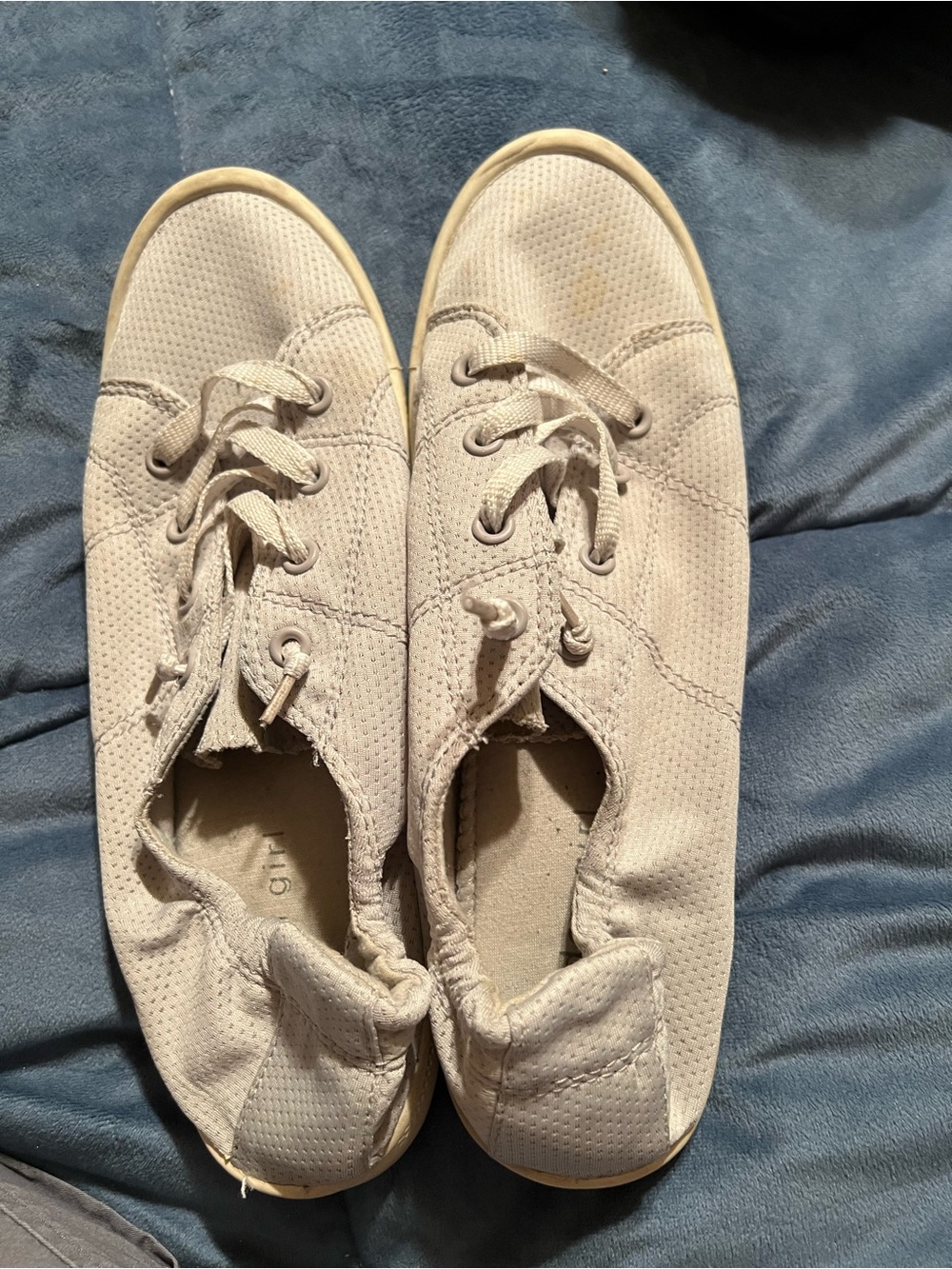 Madden Girl Light Beige Perforated Lace-Up Sneakers